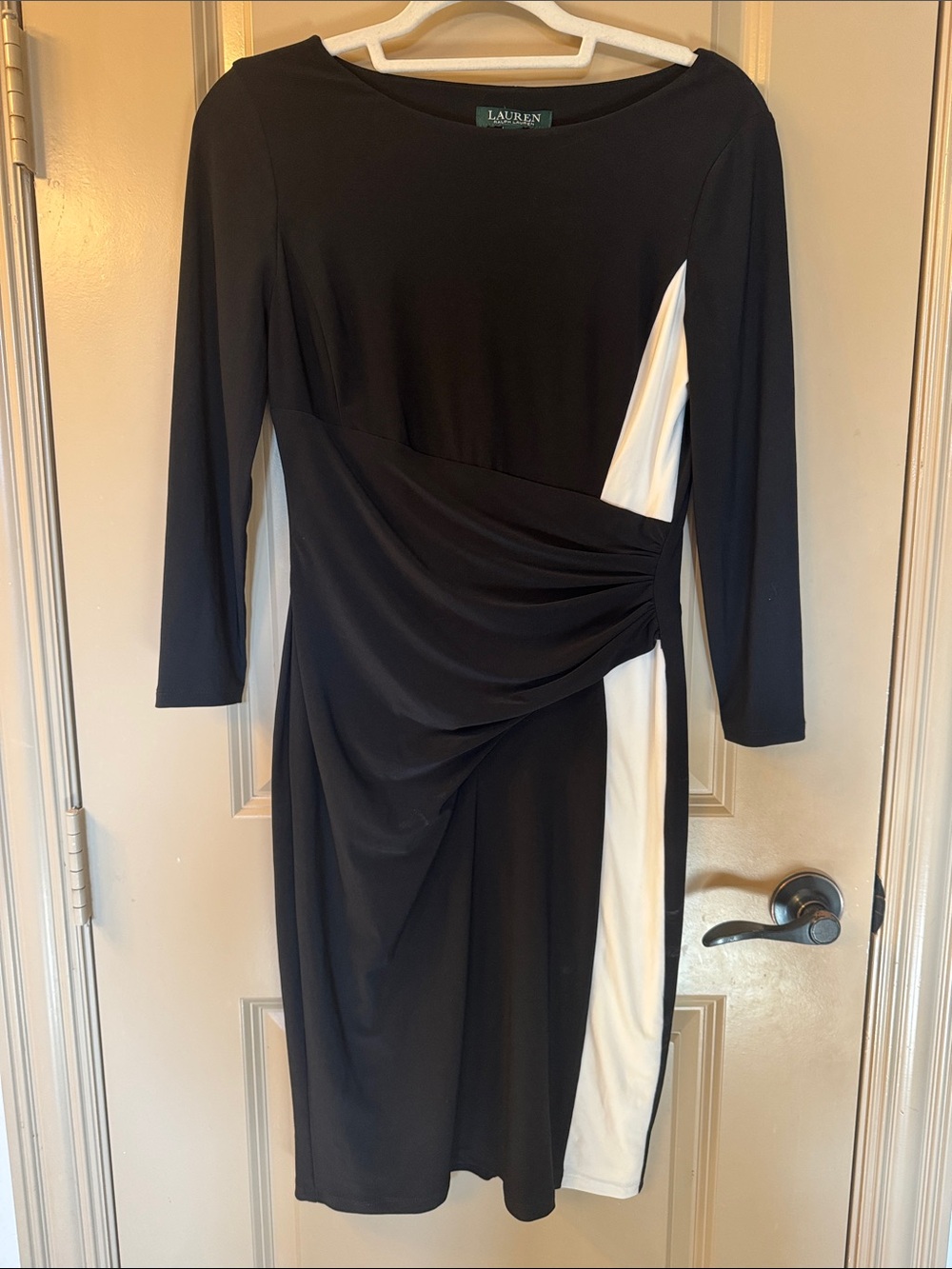 Lauren Ralph Lauren Black Dress with White Side Panels
